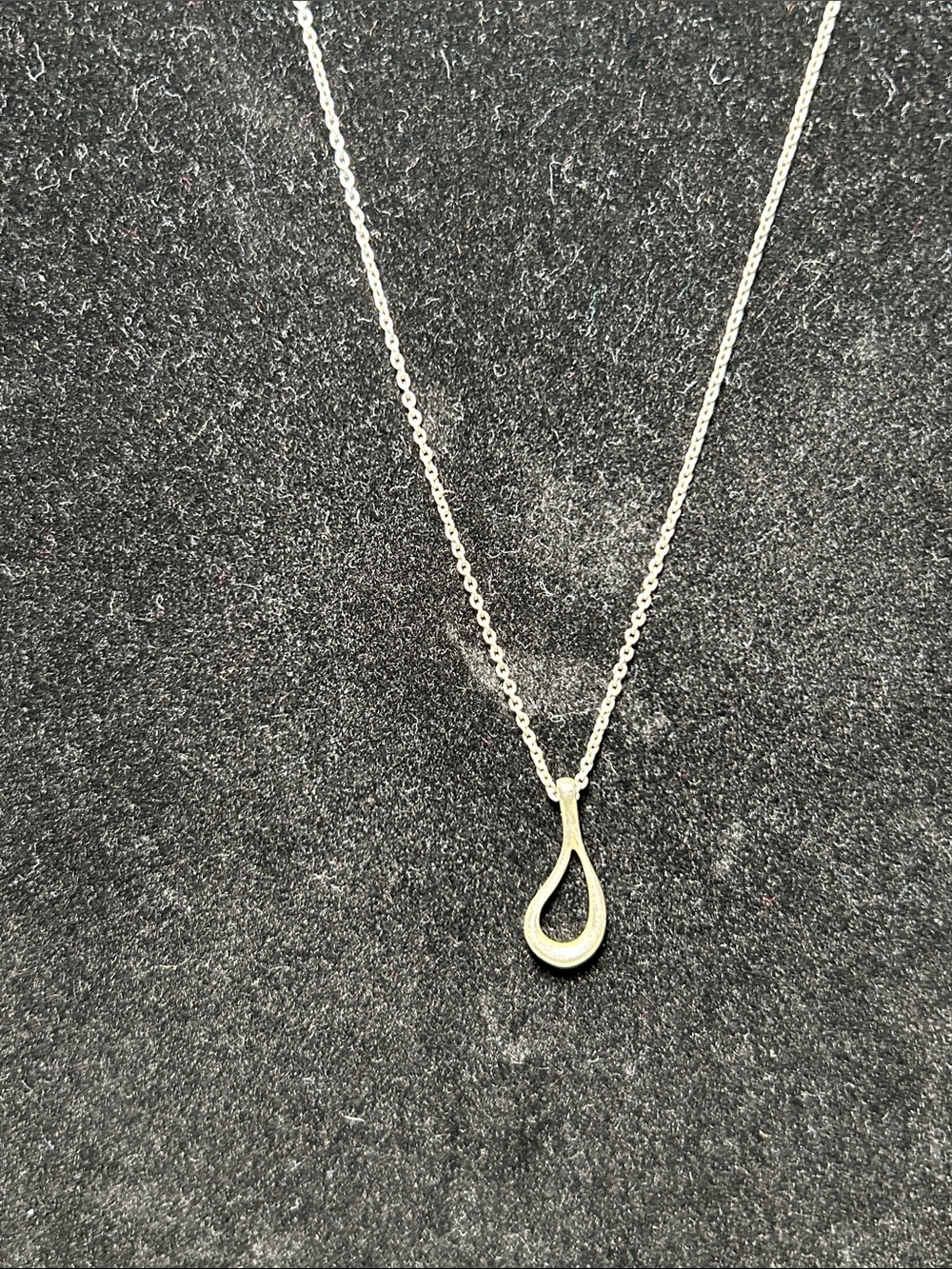 438. Tiffany & Co. Silver Teardrop Pendant Necklace - Picture 2 of 4